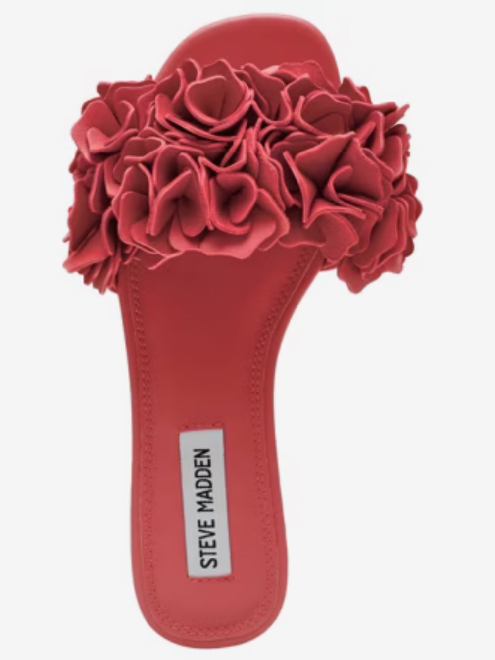 Steve Madden Coral Red Floral Slide Mule